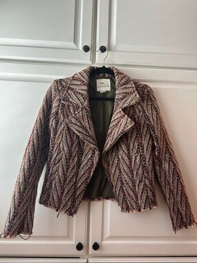 Textured Bob Timberlake Moto Jacket in Multi-Color size XS